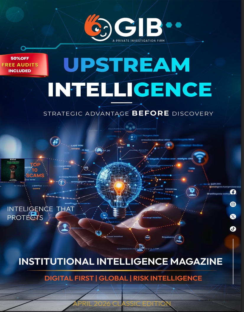 April 2026 GIB Institutional Intelligence Magazine &mdash; Upstream Intelligence cover