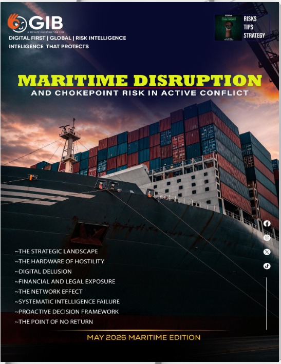 May 2026 GIB Institutional Intelligence Magazine &mdash; Maritime Disruption cover